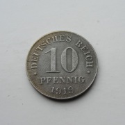 5 # Niemcy 10 Pfennig 1919  Wilhelm 2  bzm cynk