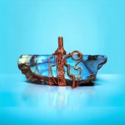 Wisior z labradorytem labradoryt z kamieniem naturalnym handmade