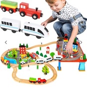  Nowa deewniana kolejka dla dzieci – 88 elementów kreatywnej zabawy! 