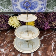 Śliczna angielska kamionkowa etażerka 3-poziomowa - Trees - Churchill #1