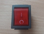 Wyłącznik włącznik kołyskowy czerwony z podświetleniem 230VAC ON-OFF DPST