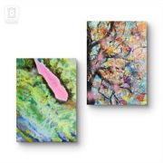 Kompozycja prac na płótnie,  50x40x1cm,  