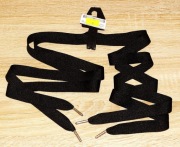 Sznurówki czarne, długość 130-140 cm, szerokość 20 mm, Gamrat, NOWE