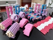 Drewniane przeszkody dla koni typu schleich 