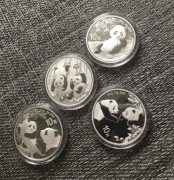 Srebrne monety Chńska Panda z roczników 2020 2021 2022 2023
