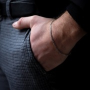 Avek męska bransoletka srebrzysta ze stali w splocie pancerki 3mm BM-0506 