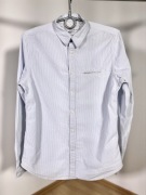 SMOG koszula męska S niebieska w paski slim preppy old money elegancka