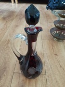 stara unikatowa duża karafka rubinowa