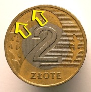 2 ZŁOTE 1994 MONETA >>> RANT NA REWERSIE MONETY