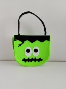 Zielony filcowy koszyk z motywem Frankensteina