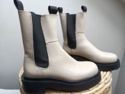 Botki damskie H&M 37 kremowe jak nowe