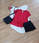 Czerwona bluzka damska Orsay rozmiar M na krótki rękaw z wiązaniem