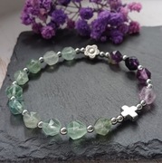 Bransoletka różaniec – naturalny fluoryt 