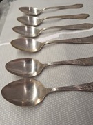 6 x ŁYŻKA STOŁOWA W-MET PRL - posrebrzana - wzór klasyczny