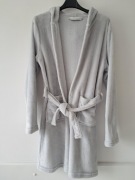 Szlafrok damski z kapturem, jasnopopielaty, rozm. 158-164 cm, do sprzedania