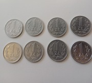Zestaw monet 1 zł z przedziału 1975-1986