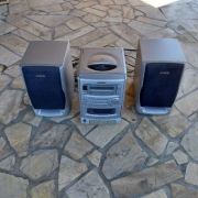 Mini wieża stereo radio odtwarzacz CD magnetofon kasetowy głośniki