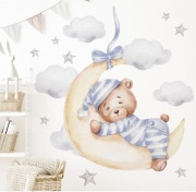 Little Deco Naklejka Na ścianę Dla Dziecka  Śpiący Miś M