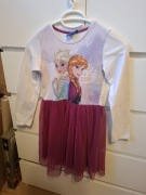 122/128 cm biała różowa sukienka Kraina Lodu disney elsa anna Frozen