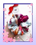 Kolorowa jedwabna scrunchies jedwab naturalny satyna