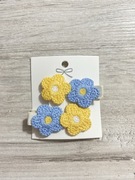 Spinki do włosów z szydełkowymi kwiatkami handmade