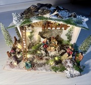 Szopka Dekoracja kompozycja Świąteczny stroik bożonarodzeniowy