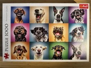 Puzzle Trefl 1000 elementów -Zabawne psie portrety