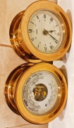 Mosiężny solidny ZEGAR  BAROMETR termometr okrętowy stockburger schatz SET 
