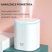 Nawilżacz powietrza 2000ml USB, podwójny rozpylacz, aromaterapia 