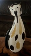 Duża szklana figurka - kot - vintage - wys. 25 cm