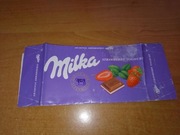 Milka czekolada truskawkowa Strawberry Yoghurt 1998 puste opakowanie