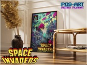 Retro Plakat dla Fanów Gier Atari 91.5 x 61 cm. Space Invaders !MEGA SZTOS!