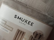 2 beżowe zasłony aksamitne welurowe na przelotkach SMUKEE 2 x zasłona