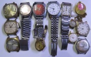 KOLEKCJA 13 zegarków radzIeckich POLJOT  ŁUCZ LIOM SLAVA WOSTOK ZARIA