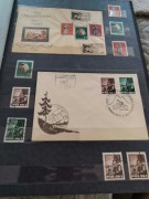 2 koperty FDC plus kasowane znaczki 1955 rok 