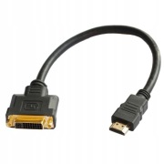 Kabel Adapter DVI-D DVI 24+5 PIN do HDMI 25cm