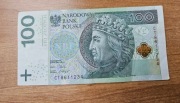 Banknot obiegowy 100zl seria CT8611234