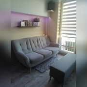 Sofa skandynawska+pufa otwierana