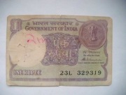 BANKNOT INDIA  1 Rupee 1985 r.