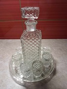 Zestaw karafka ,kieliszki, tacka PRL