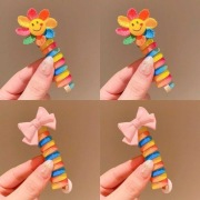 4 szt. Elastyczne gumki kwiaty wstążki sprężynki  warkocze lub koński ogon