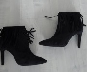 VENEZIA BOTKI SKÓRA NATURALNA granatowe roz 41