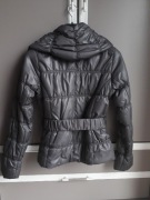 Szara pikowana kurtka na jesień z paskiem bez kaptura bonprix rozmiar S 36