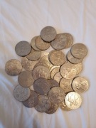 Angielskie monety 1 korona srebny jubileusz 1977r. 40 sztuk