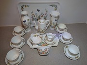ZESTAW KAWA-HERBATA, Porcelana Aynsley Garden 21 szt