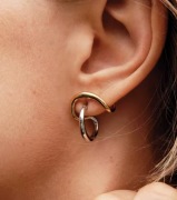 Dwukolorowe geometryczne kolczyki