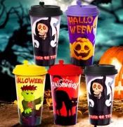 Kubek z przykrywką i stoperem | Halloween impreza gadżet