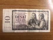 Banknot Czechosłowacja 10 koron seria X