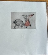 Akwaforta/ akwatinta oryginalna torreador, Enrique Cid Romero Hiszpania