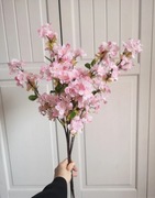 3 szt. Sztuczne kwiaty kwiat wiśni bukiet różowy– dekoracja do wazonu.